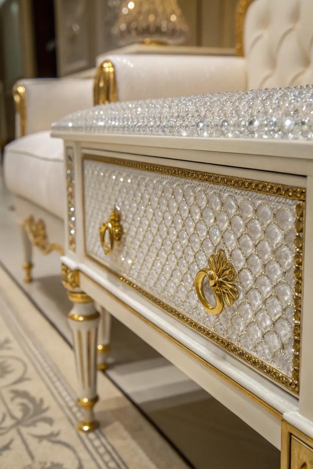 Sophisticated hardware adds a luxurious touch to your furniture.