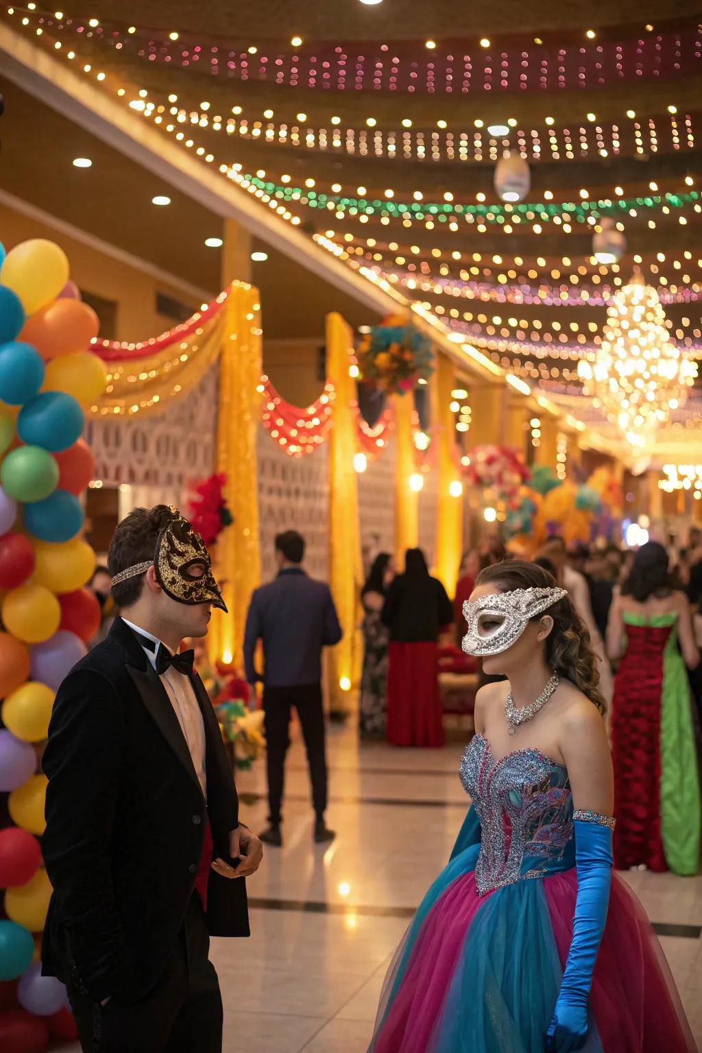 Step right up to a fun-filled carnival masquerade prom.