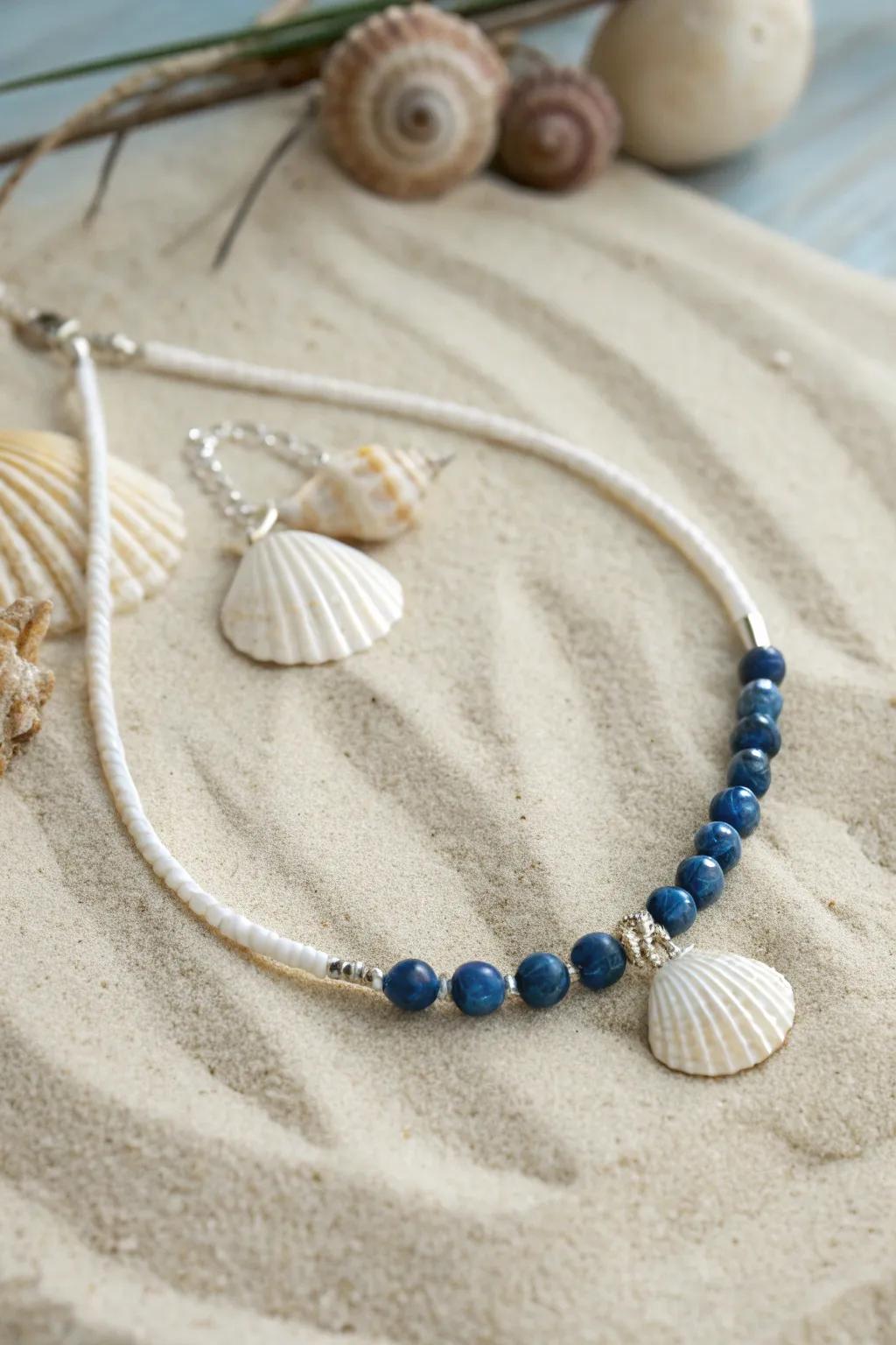 Embrace the ocean's charm with this exquisite shell necklace—perfect for your next seaside-inspired look!