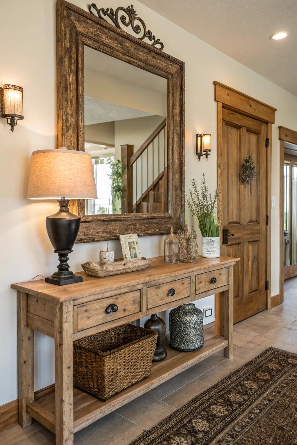 Rustic mirrors bring warmth and charm to your space.