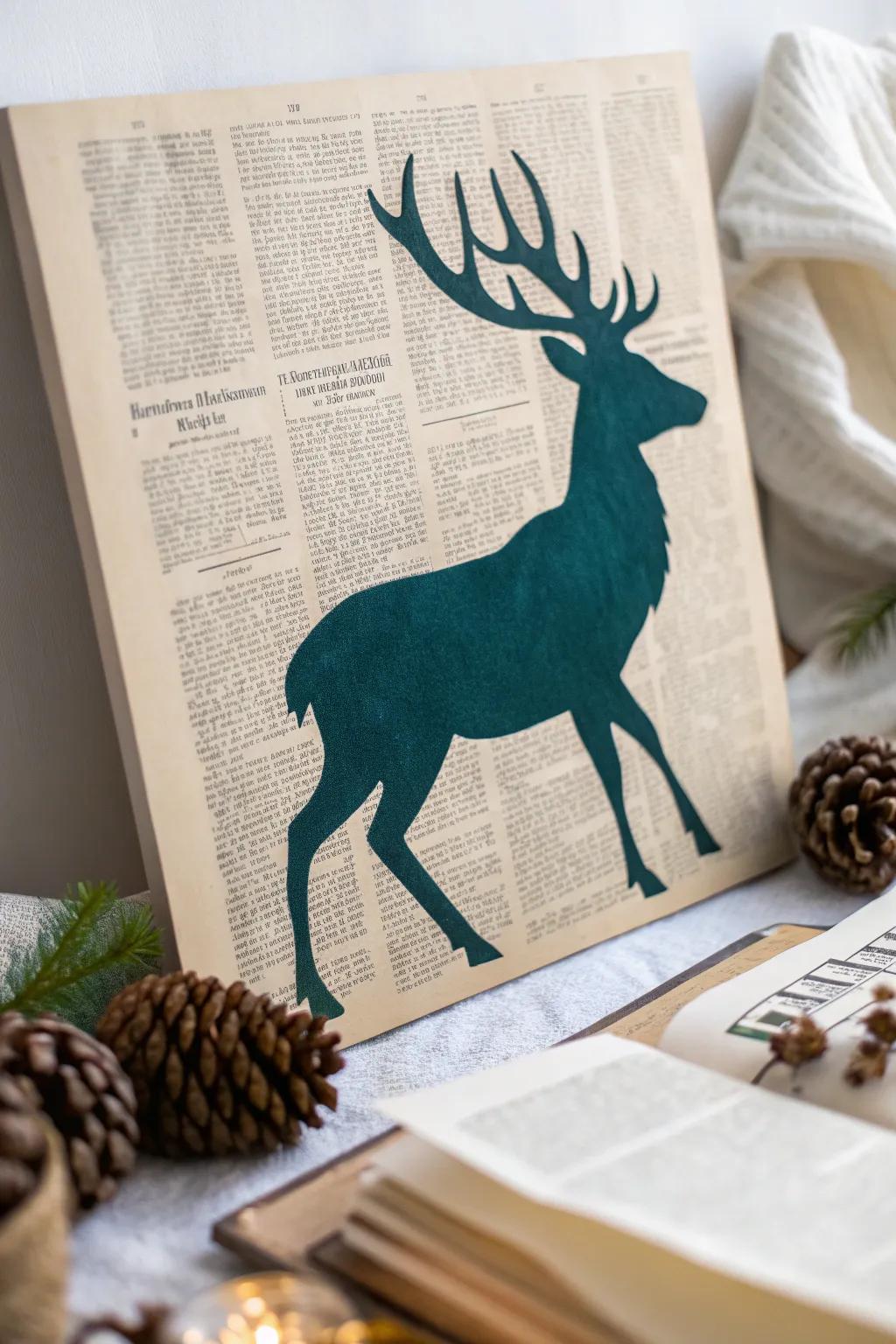 Celebrate the beauty of wildlife with bold animal silhouettes on vintage print—where minimalism meets nature's elegance.