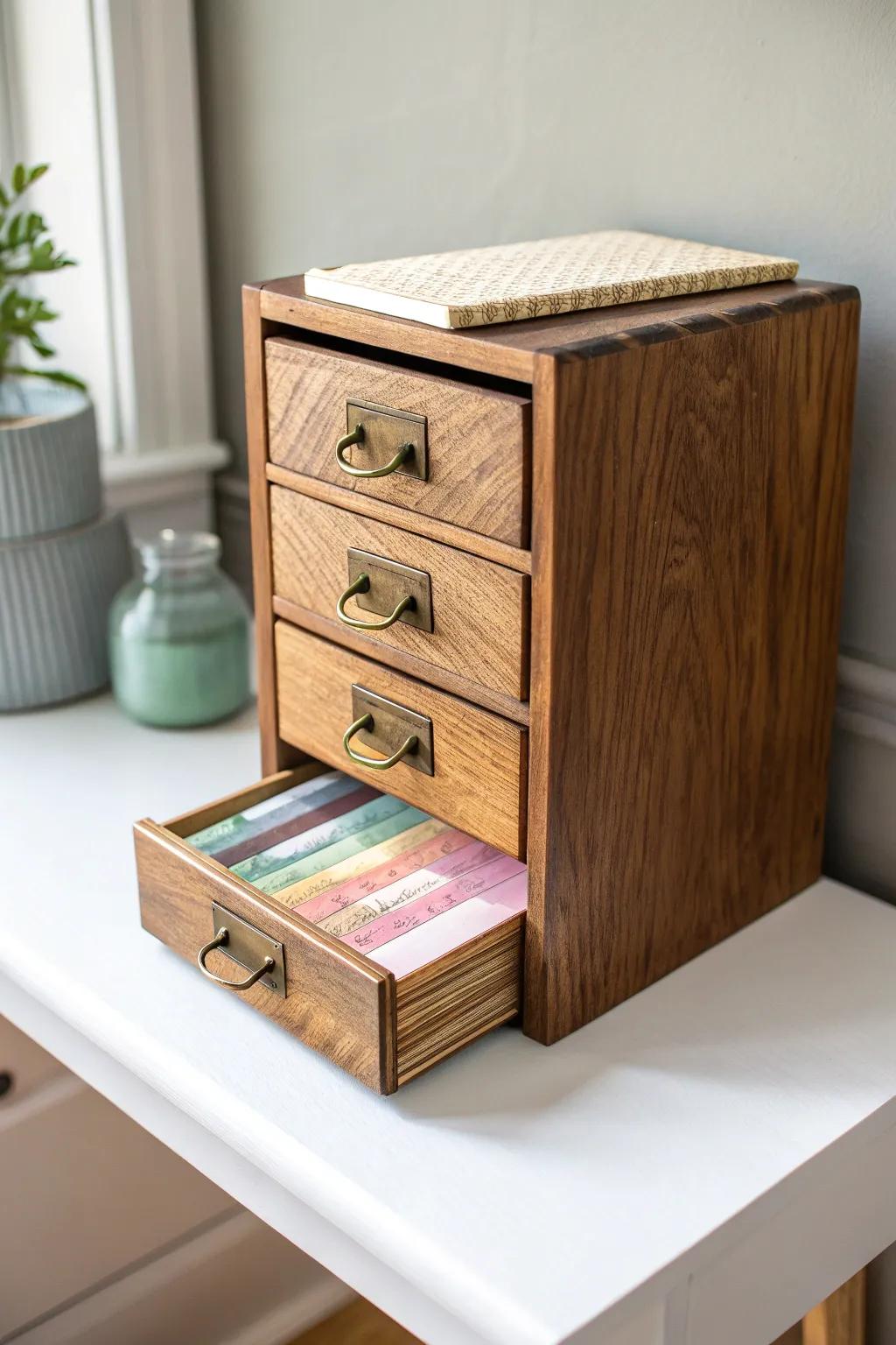 Transform nostalgia into organization with a vintage drawer note holder – where simplicity meets charm.