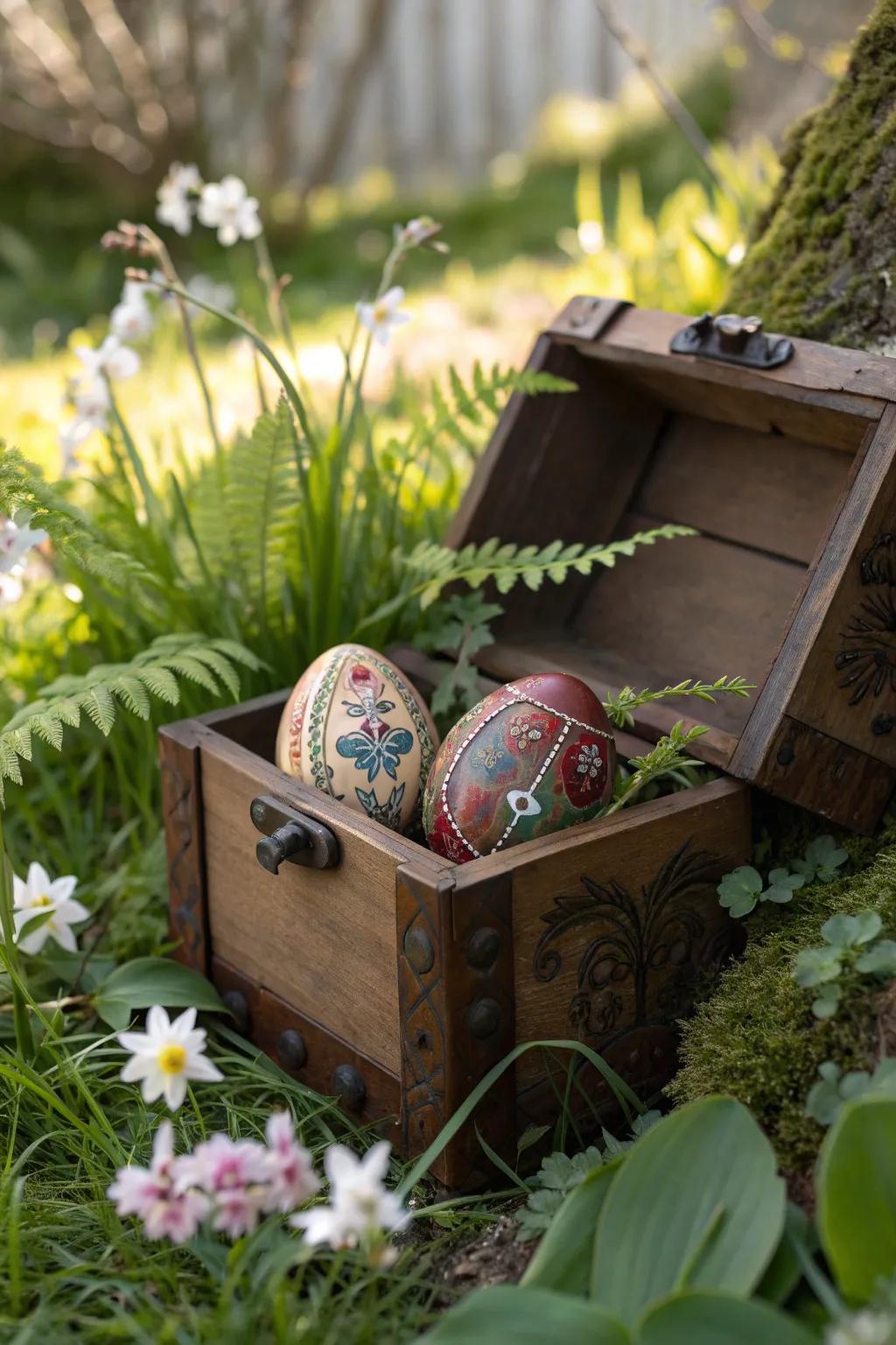Discover magical treasures in themed Easter egg hunt zones, where every find is a new adventure.