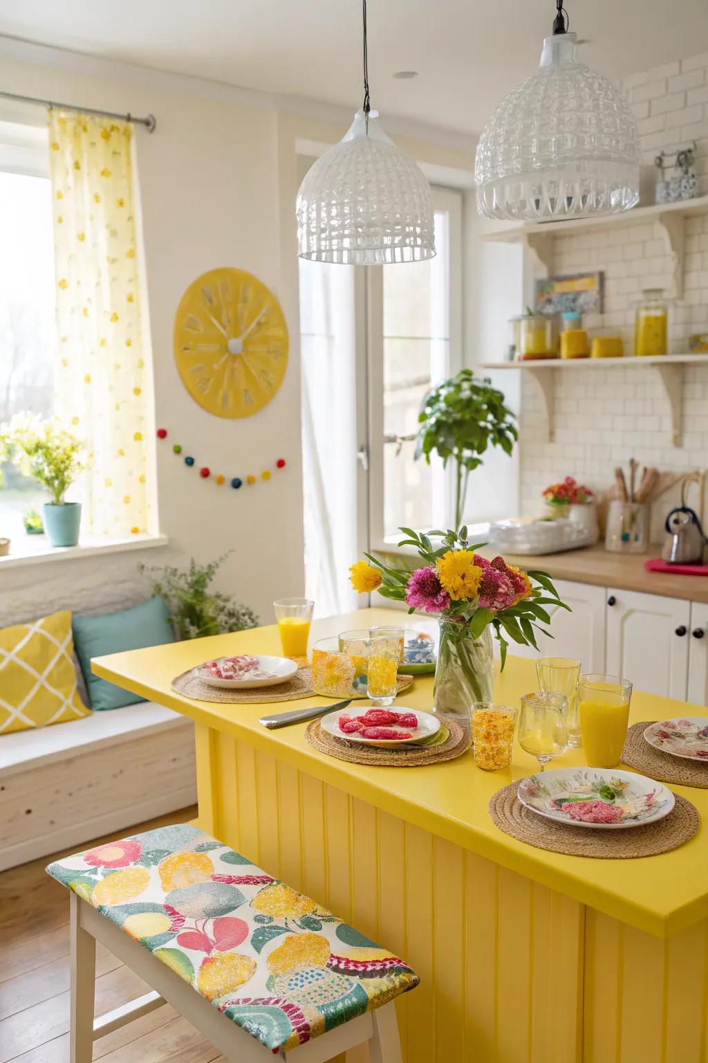 Sunny yellow countertops bring joy and warmth to any space.