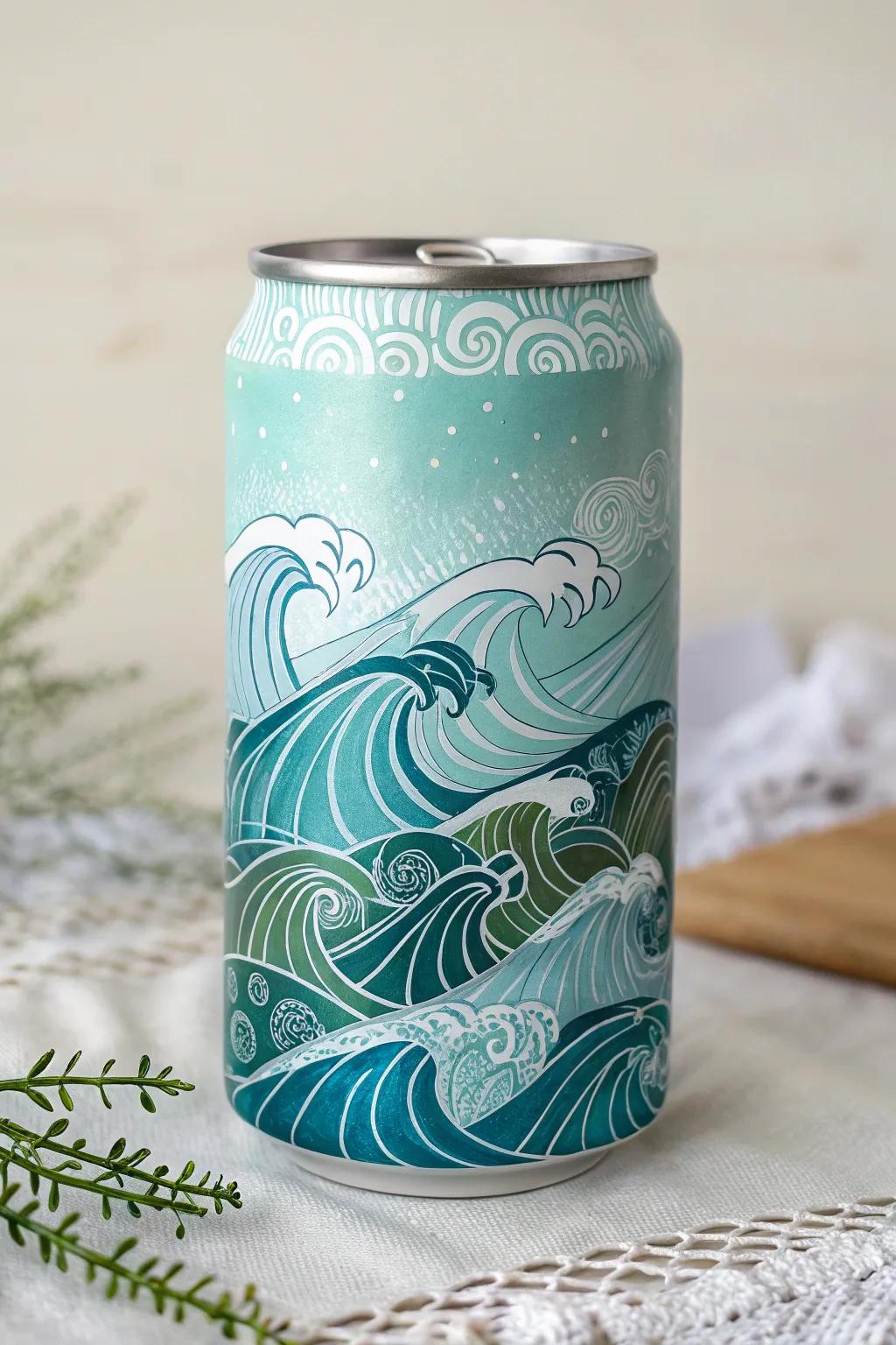 Bring the tranquility of ocean waves into your space with this beautifully crafted can.