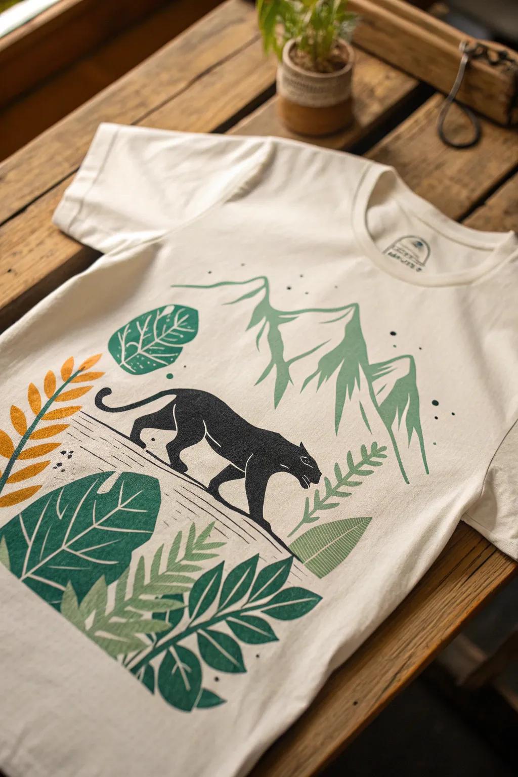 Embrace the wild and the serene with this panther-inspired shirt, where nature meets minimalist elegance.