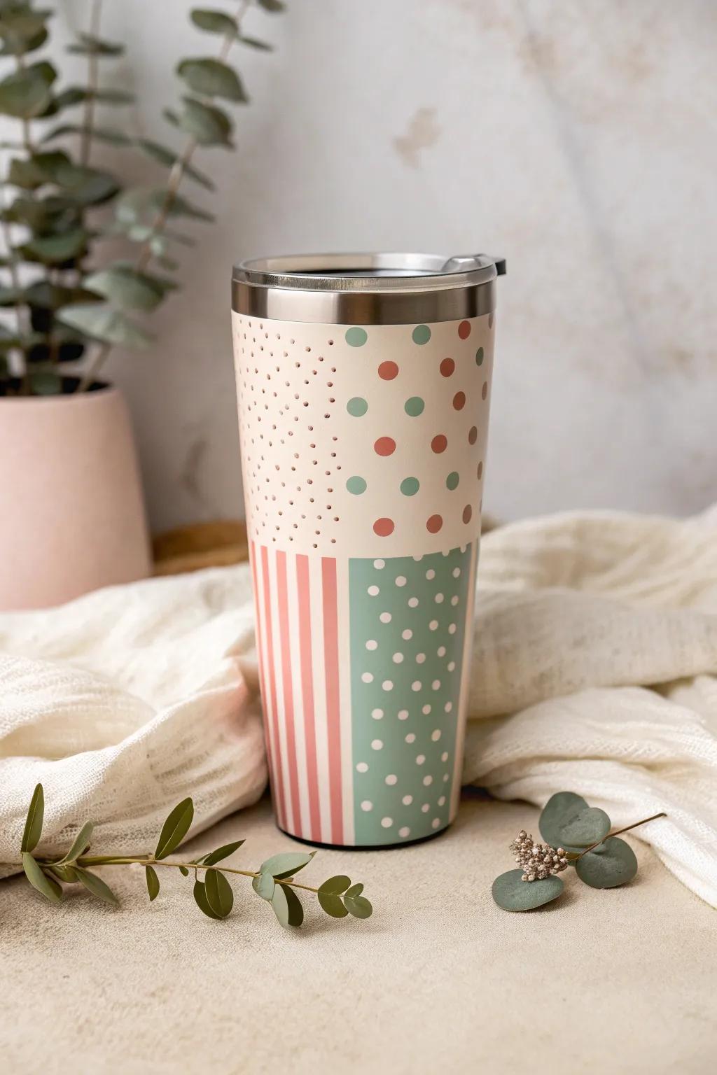 Sip in style with a touch of vintage charm! 🌿✨ #PeekABooTumbler #VintageVibes #ScandinavianBoho