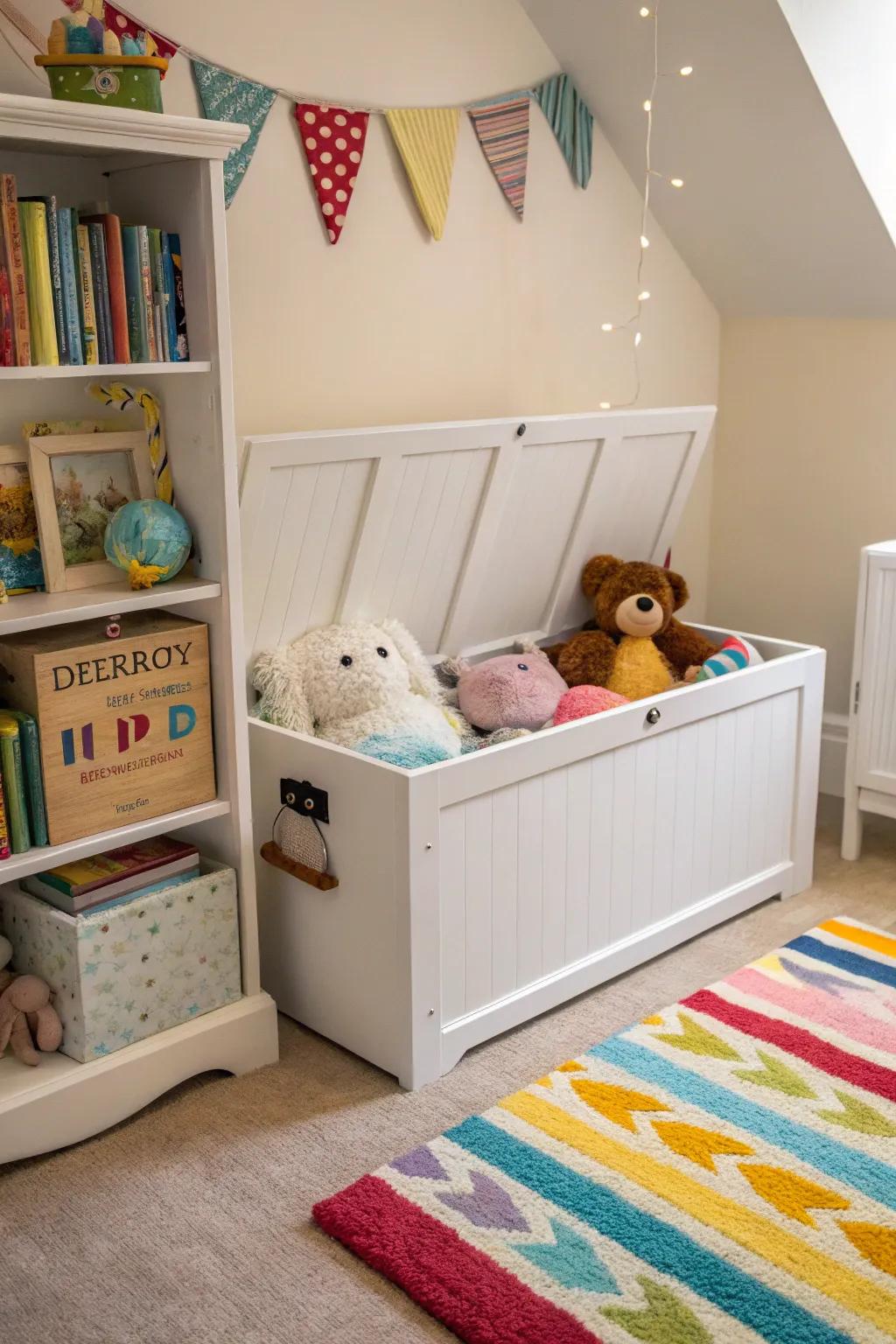 Toy boxes offer a timeless and efficient storage option.