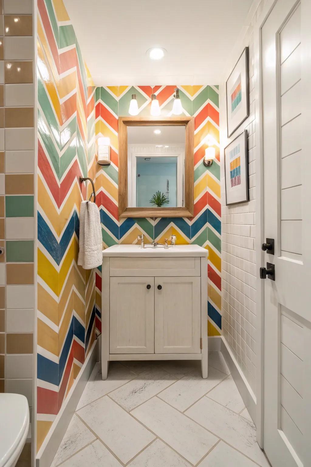 Colorful tiles add fun and practicality.