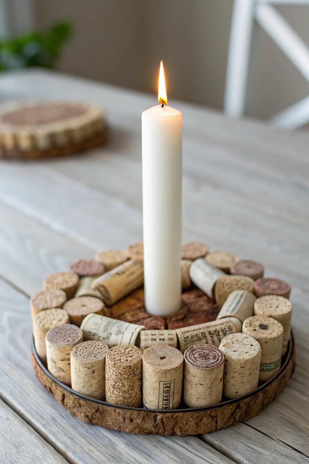 Transform your evenings with the rustic charm of a cork candle holder, where simplicity meets natural elegance.