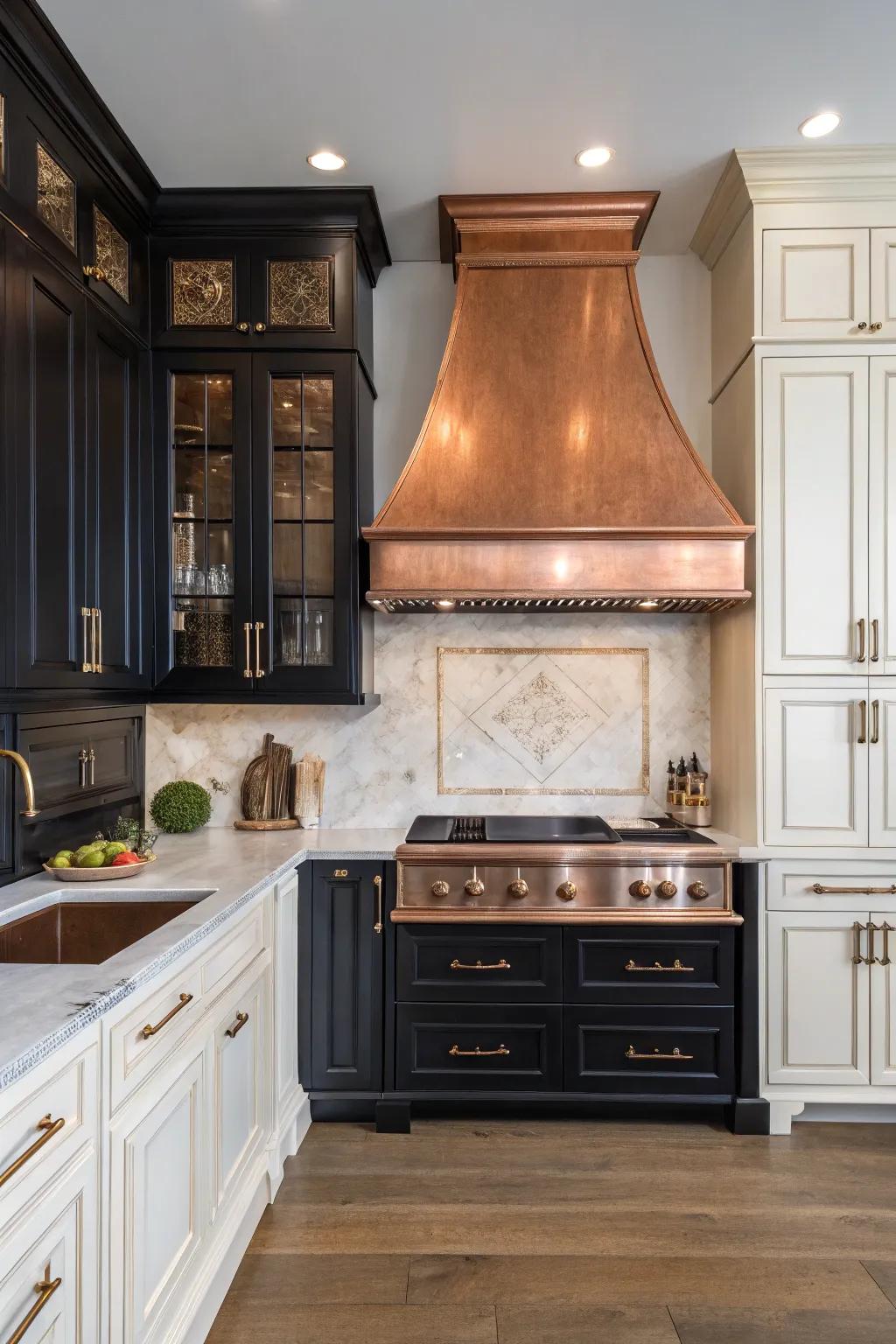 Copper range hoods offer rich, warm tones and luxury.