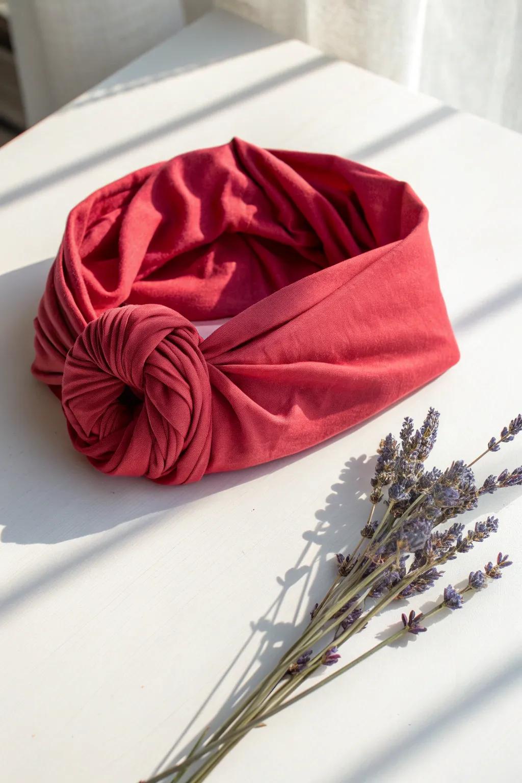 Transform your old t-shirts into chic head wraps; blend comfort with style for a laid-back yet striking look.