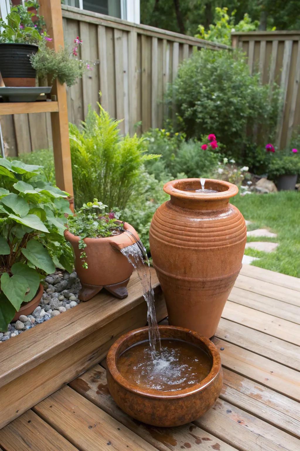 A DIY water feature adds serenity to your backyard.