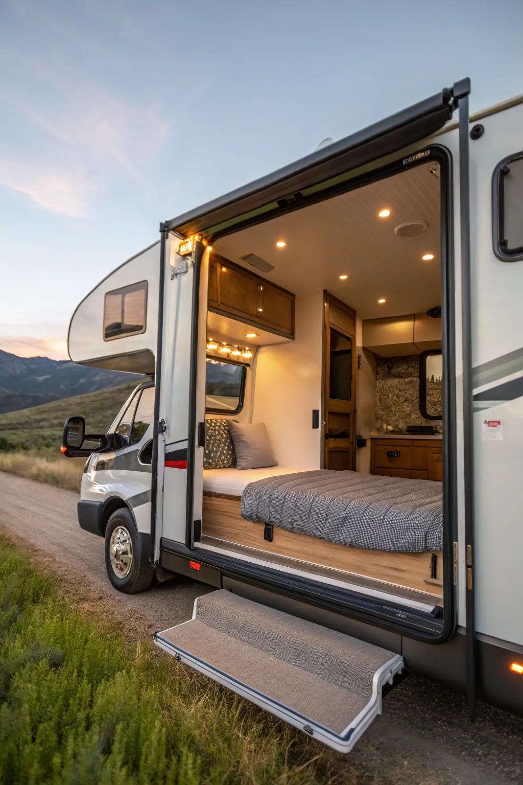 Sliding beds offer versatile space management for your RV.