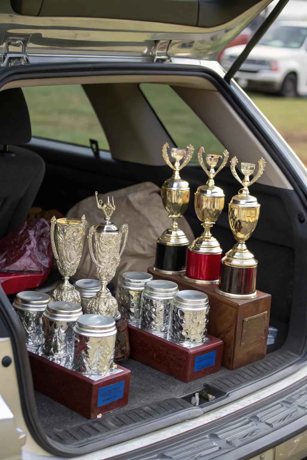 DIY trophies bring a playful, competitive spirit to your trunk.