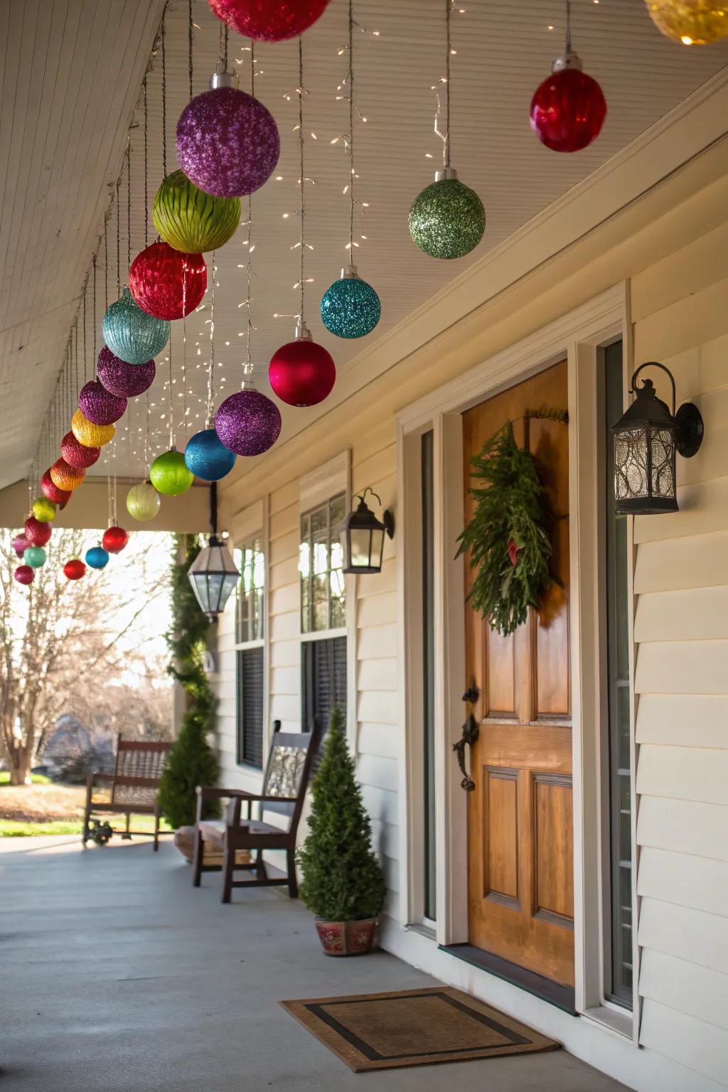 Ornaments adding a whimsical and festive touch.