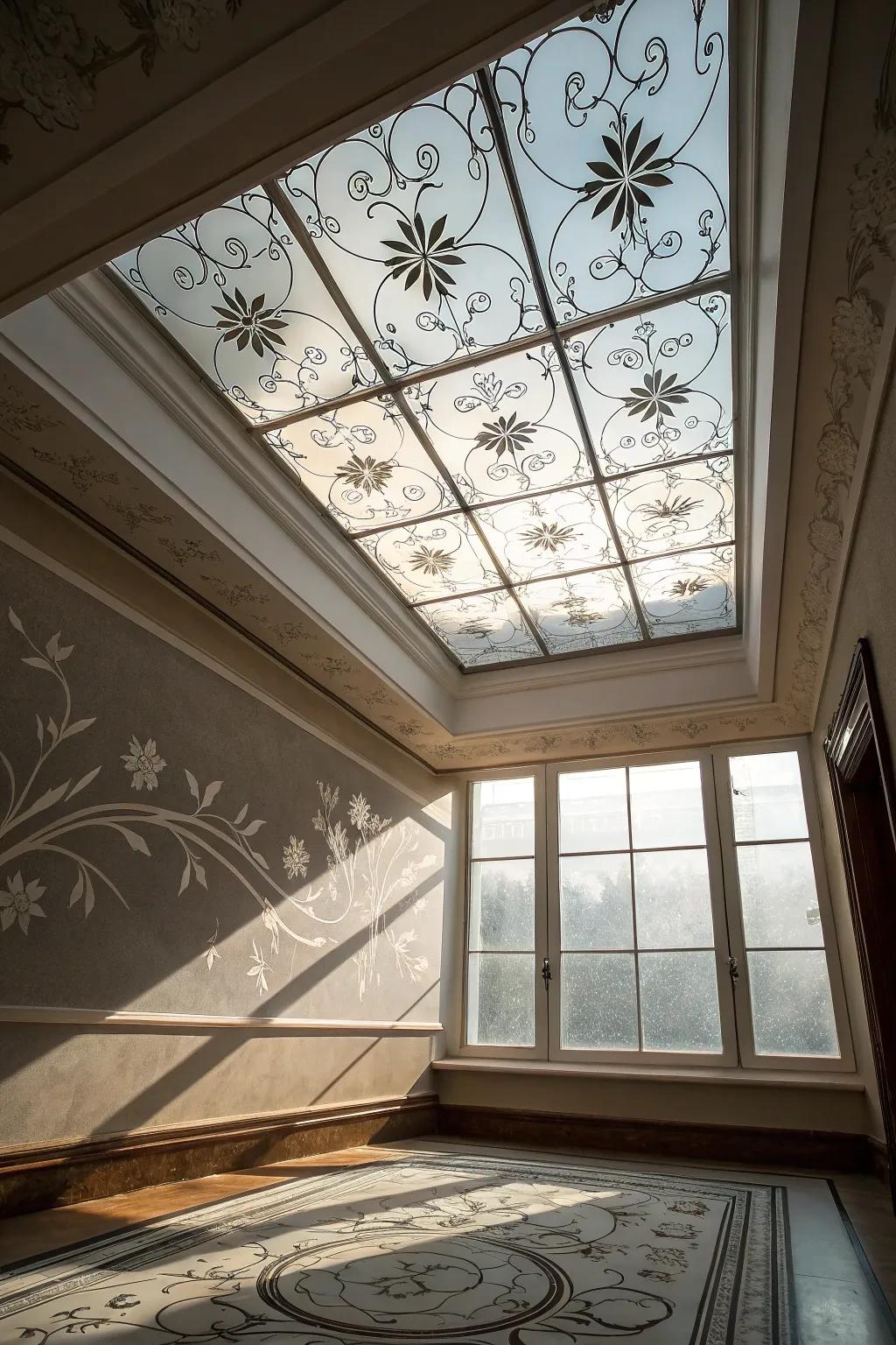 Combine privacy and style with frosted glass skylight designs.