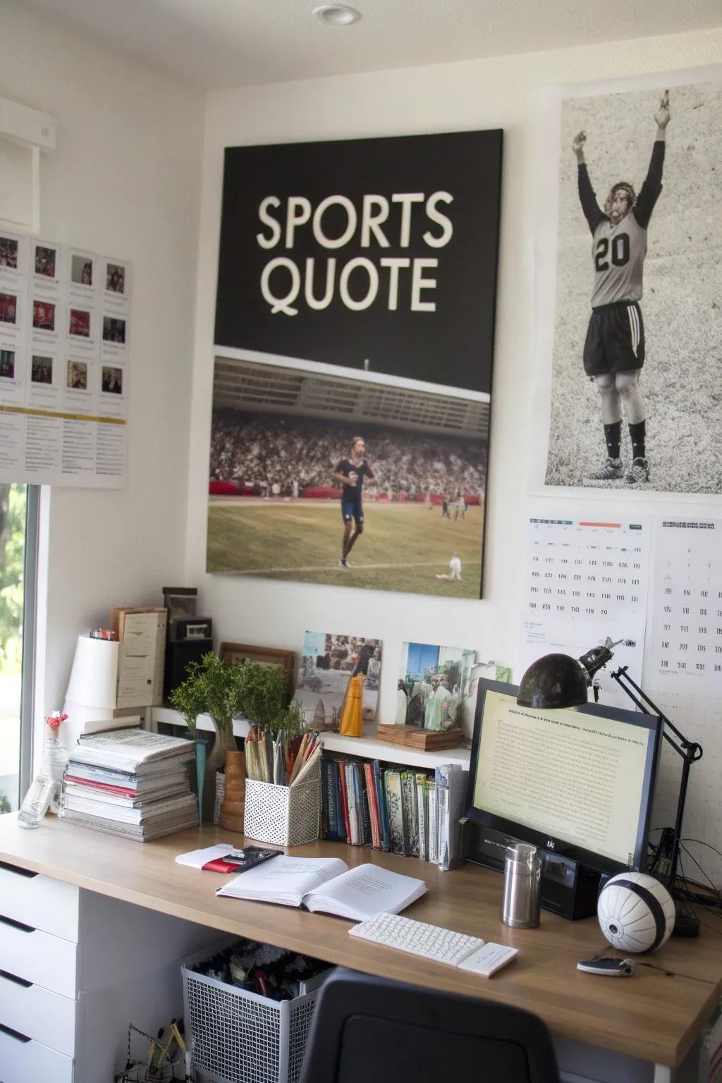 Inspire with a motivational sports quote poster.