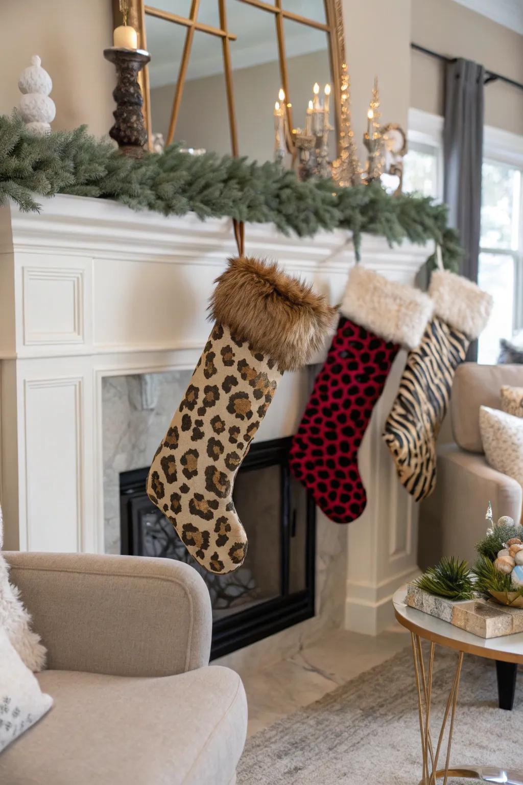 Wild and trendy animal print stockings.