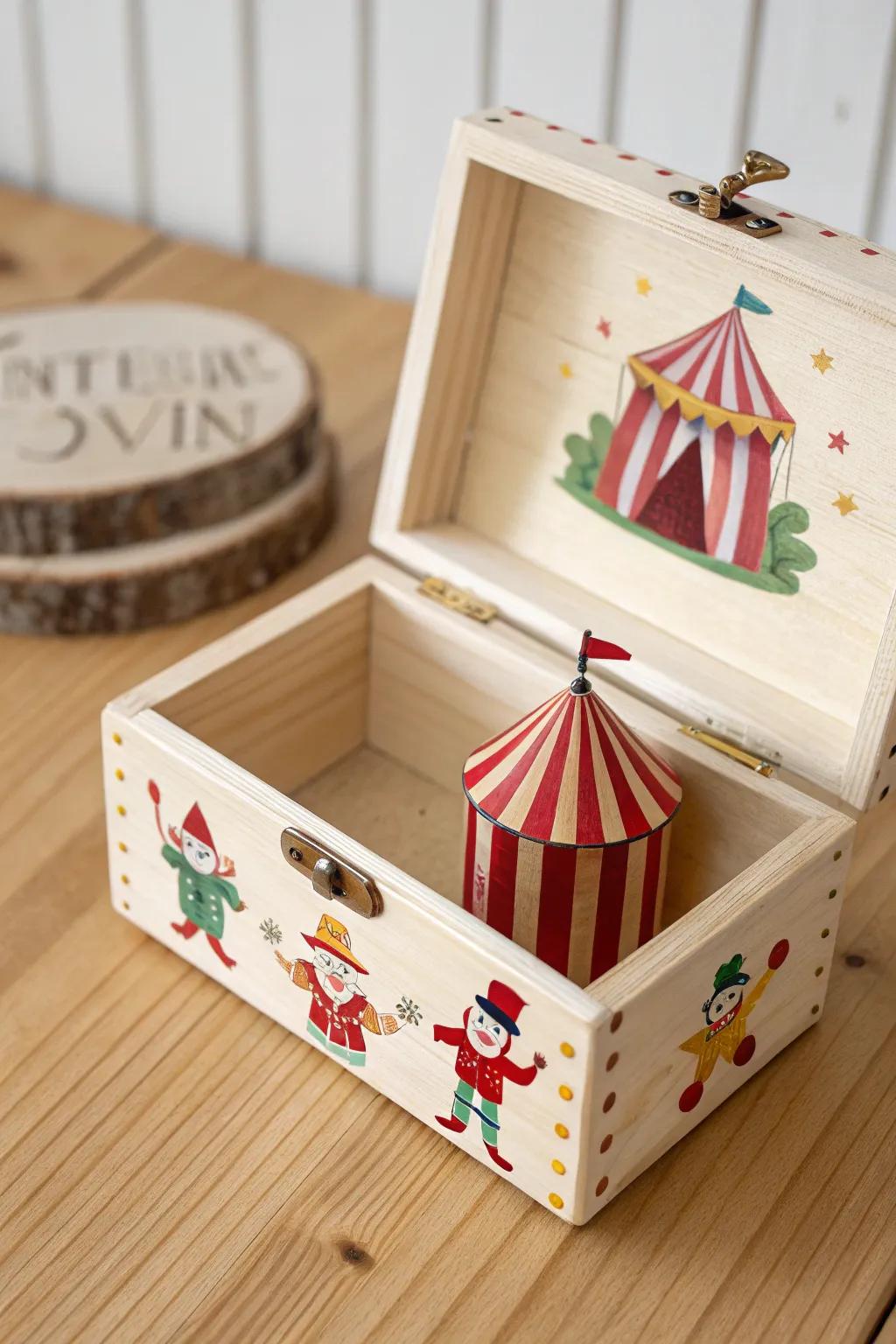 Step right up to a world of imagination with this charming circus-themed story box!