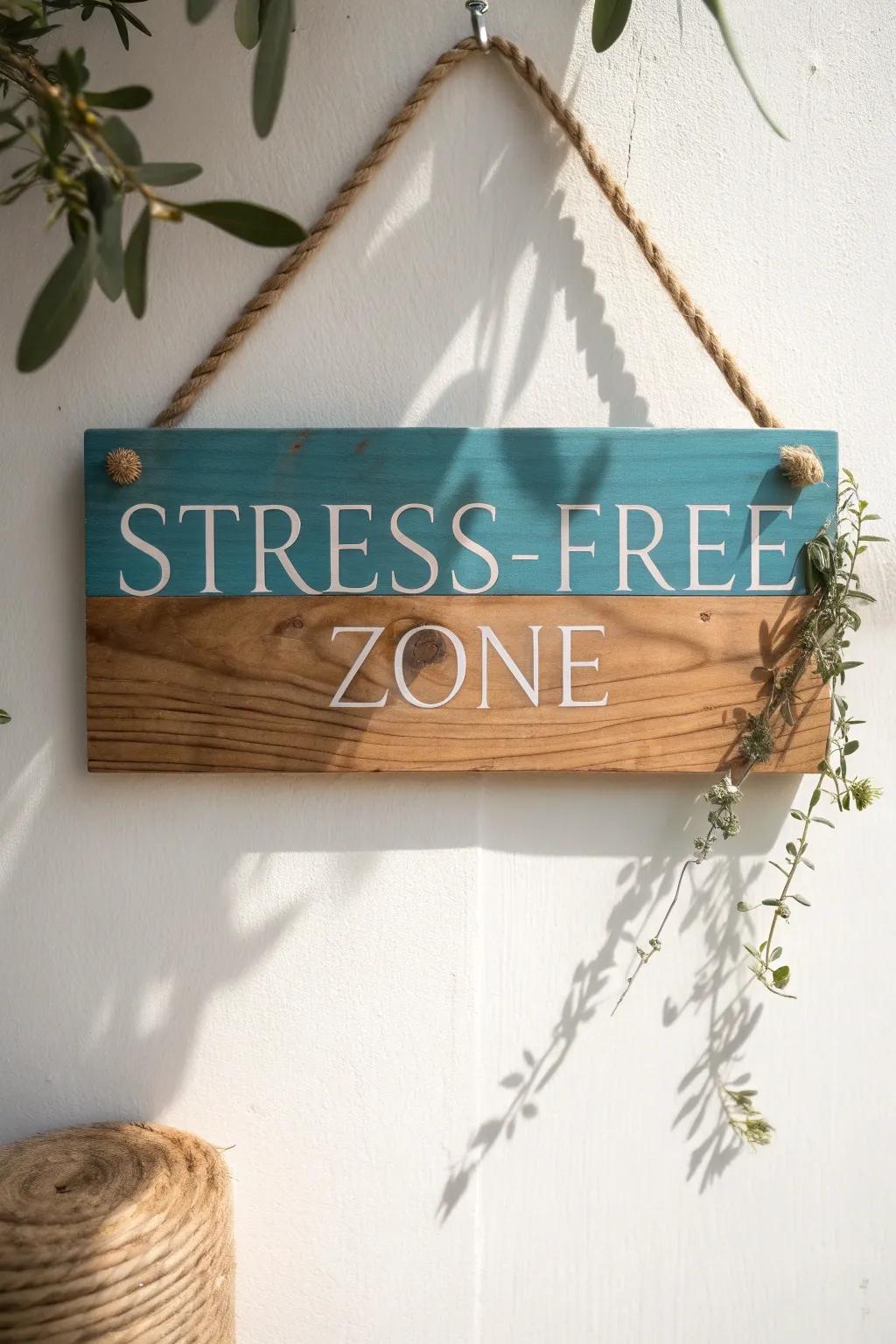 Welcome to your haven of tranquility: the Stress-Free Zone.