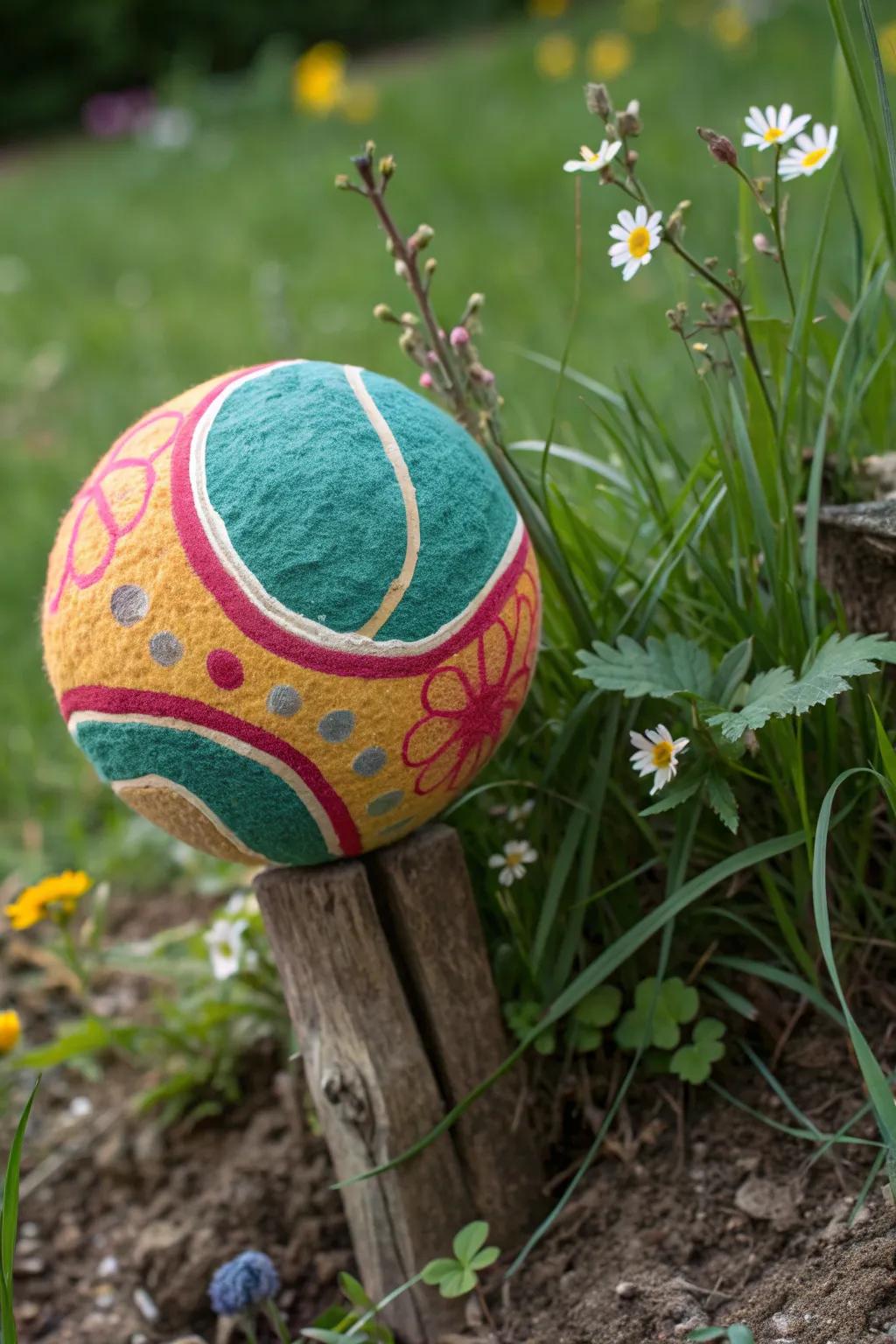 Transform your garden with vibrant tennis ball markers—where minimalism meets playful boho flair!