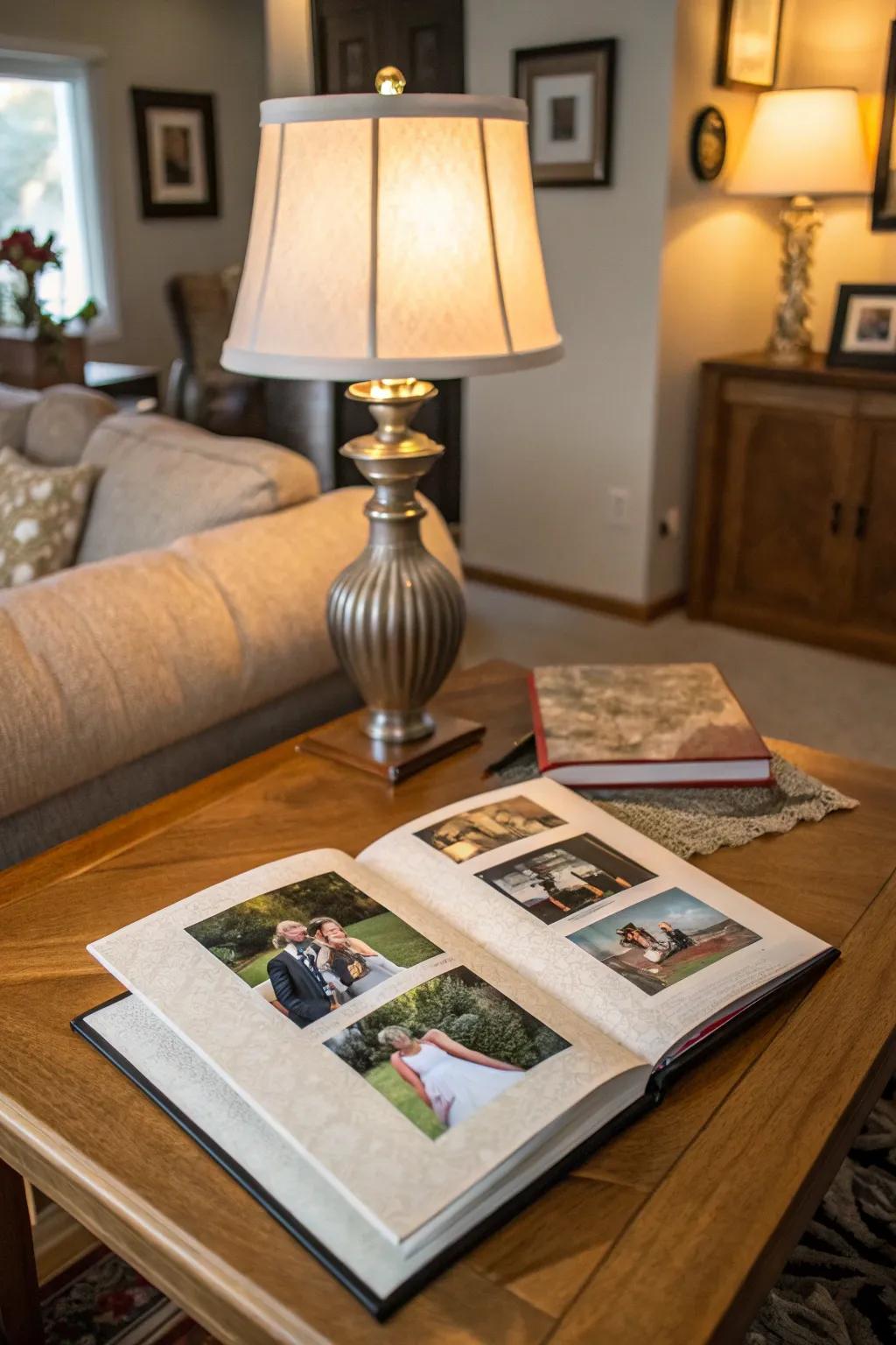 Relive memories with a custom photo album.