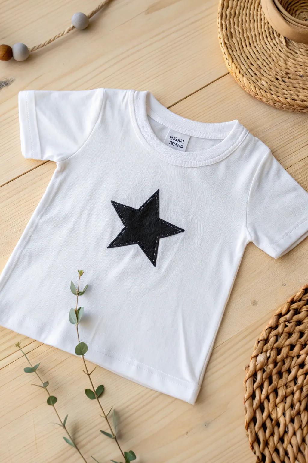 Embrace the minimalist chic for your little one with this simple yet stylish star tee. Perfect for those who adore clean lines and a touch of boho flair.