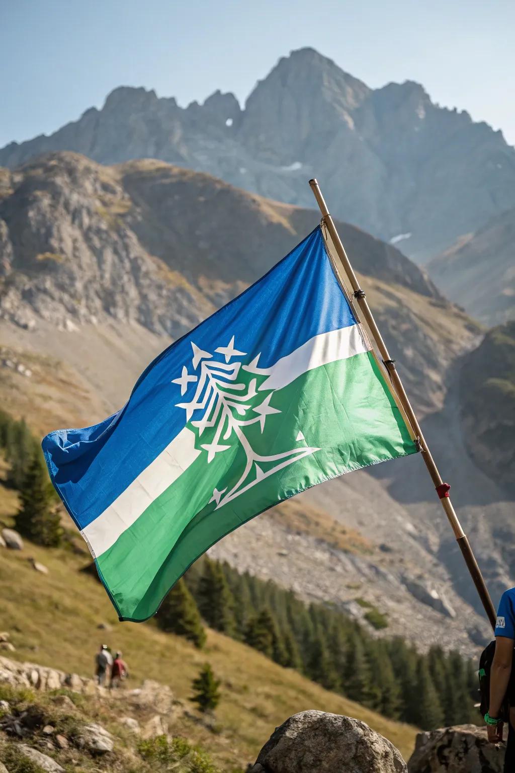 Unite in Adventure: A Trekking Flag of Unity and Growth