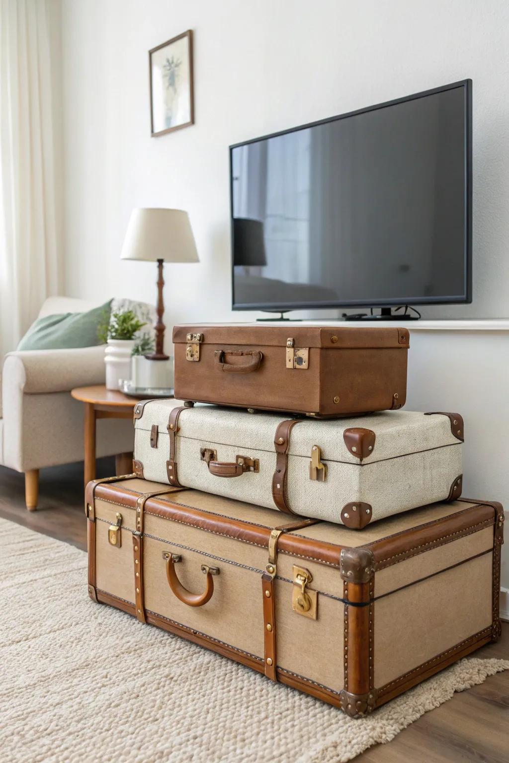 Elevate your space with a vintage suitcase flair—where timeless travel charm meets Scandinavian simplicity.