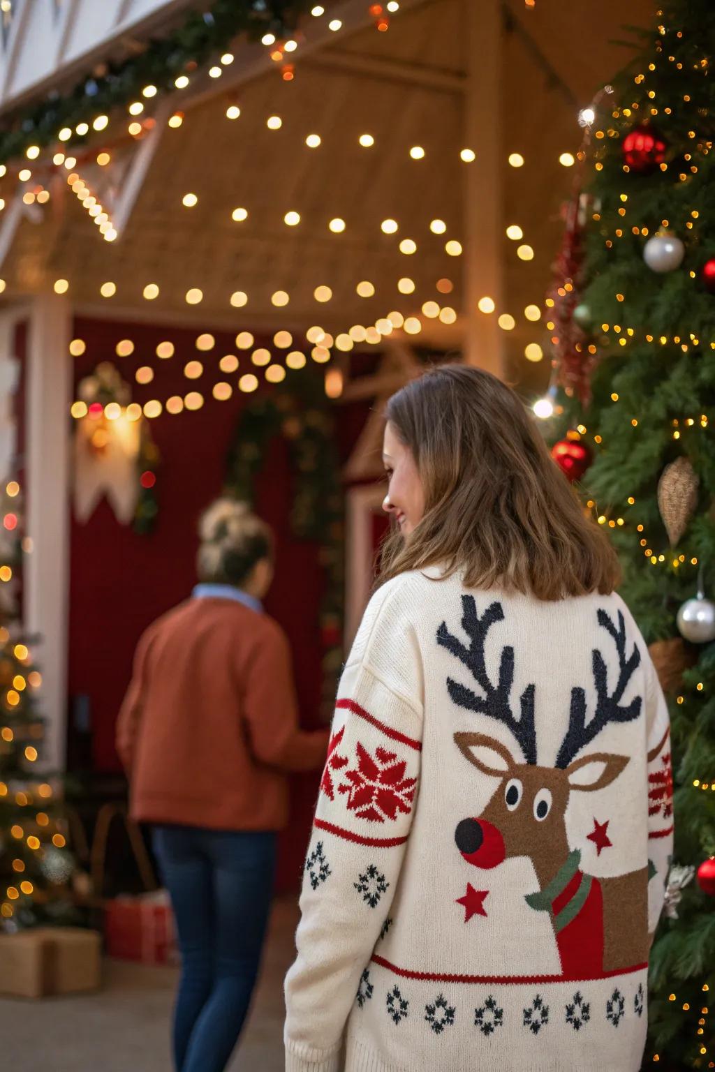 Add some fun with a DIY reindeer antics sweater.