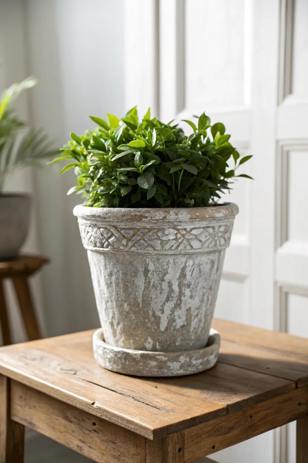 Transform your garden with upcycled elegance: Discover the art of textured paint effects!