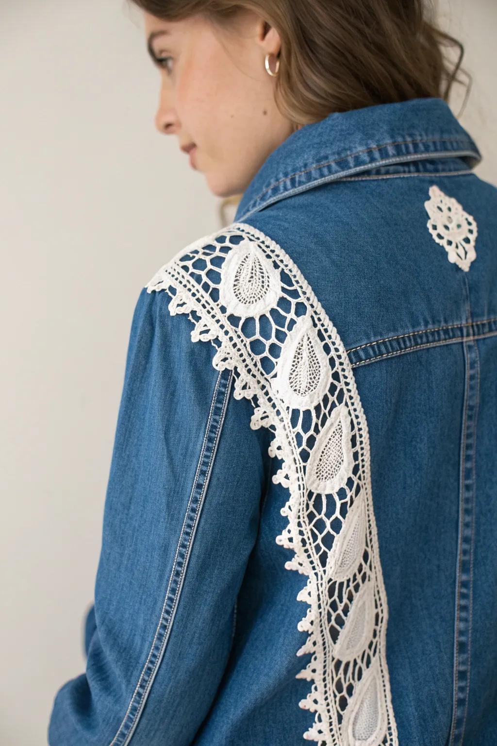 Transform your denim with delicate lace for a romantic, vintage twist.
