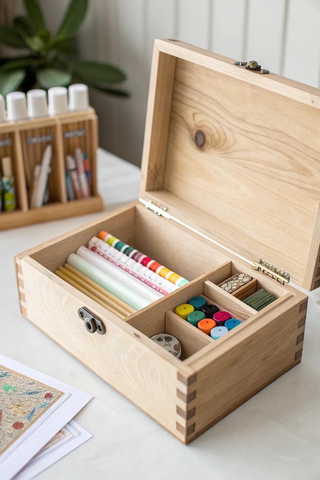 Unleash creativity with this beautifully crafted kids' craft keeper—where simplicity meets vibrant imagination.
