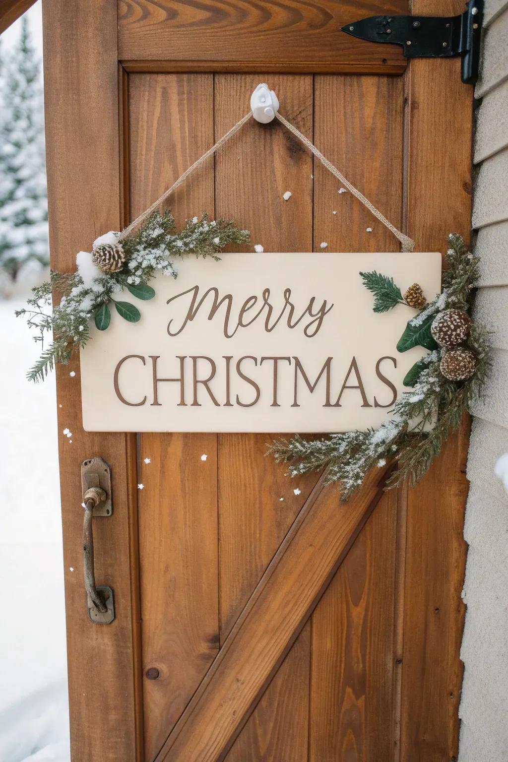 Welcome the season with a touch of minimalist elegance—this festive vinyl door sign is the perfect blend of Scandinavian charm and boho flair.