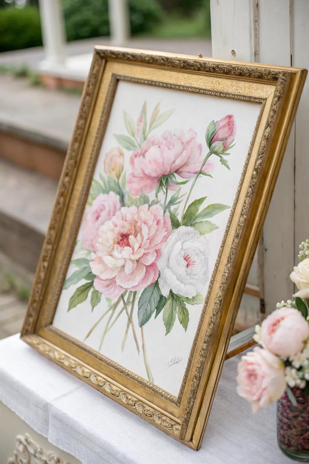 Add a touch of romance with this charming painting of peonies.