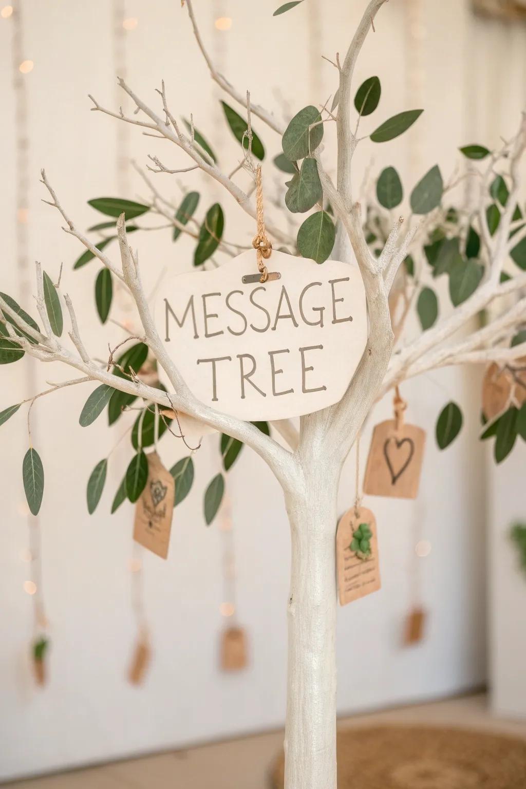 Celebrate connections with a stunning message tree, where heartfelt notes blossom like leaves.