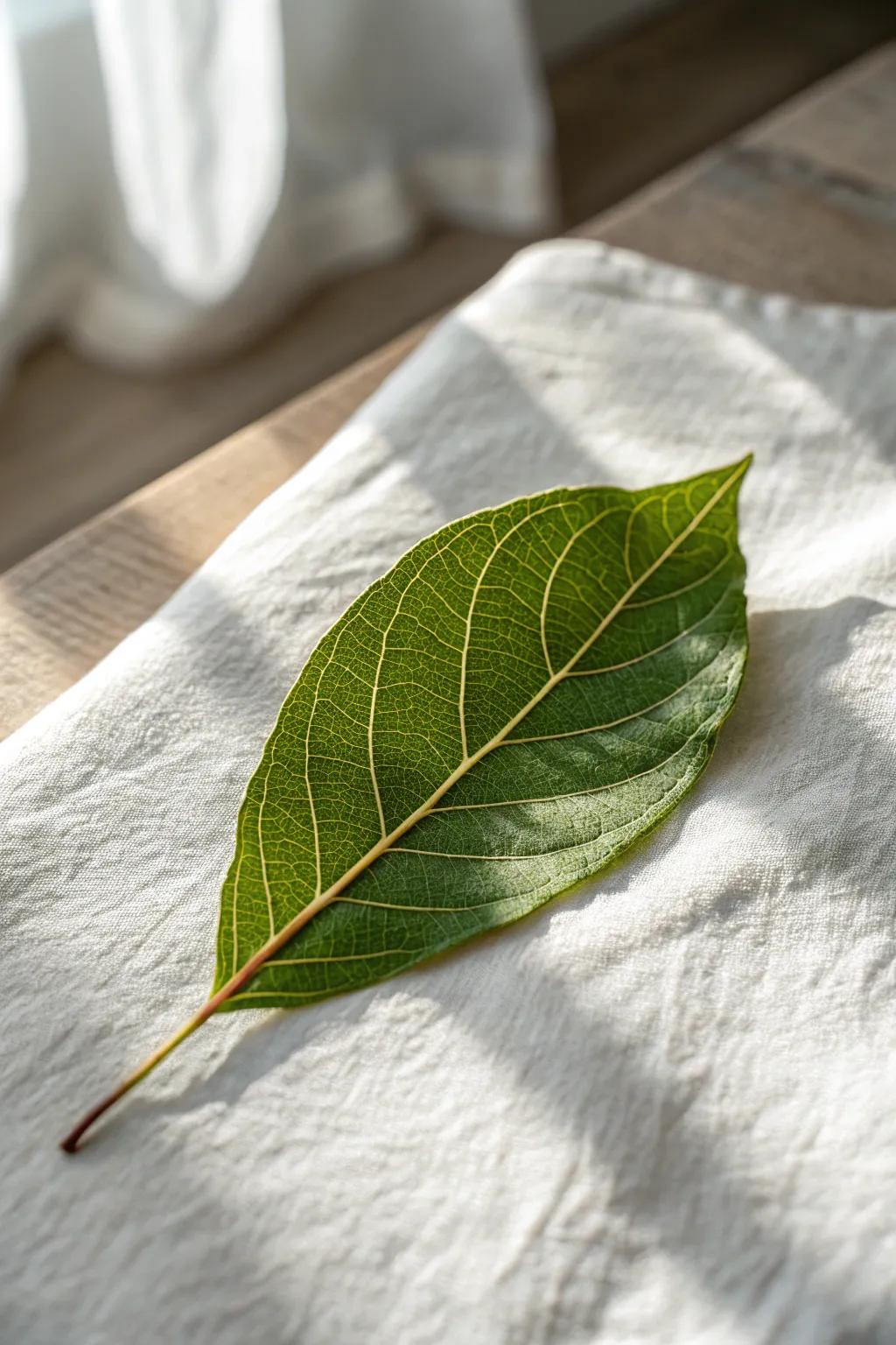 Embrace the serenity of nature with a simple yet striking leaf element, perfect for your minimalist mood board.