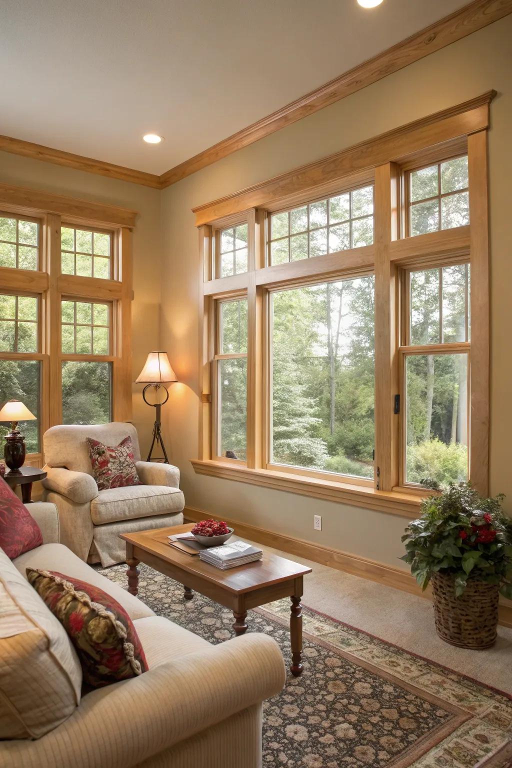 Light wood trim brings warmth to your interiors.