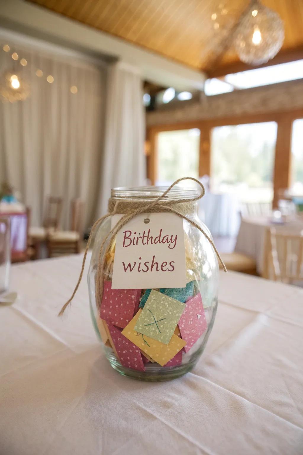 Capture the magic of birthdays with a personalized wishing jar, where each glittering note holds a heartfelt wish.