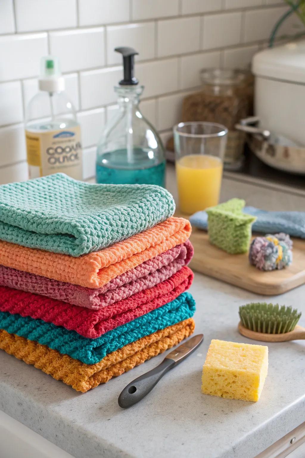 Knitted dishcloths are practical and sustainable.