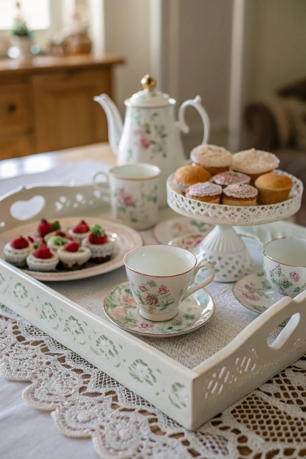 Serve in style with a personalized tin serving tray.