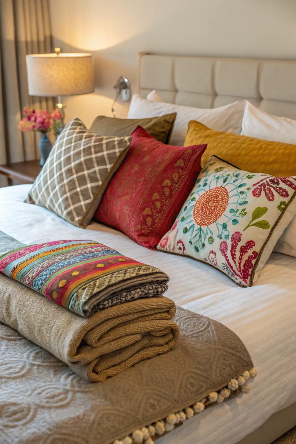 Decorative pillows add comfort and character to any room.