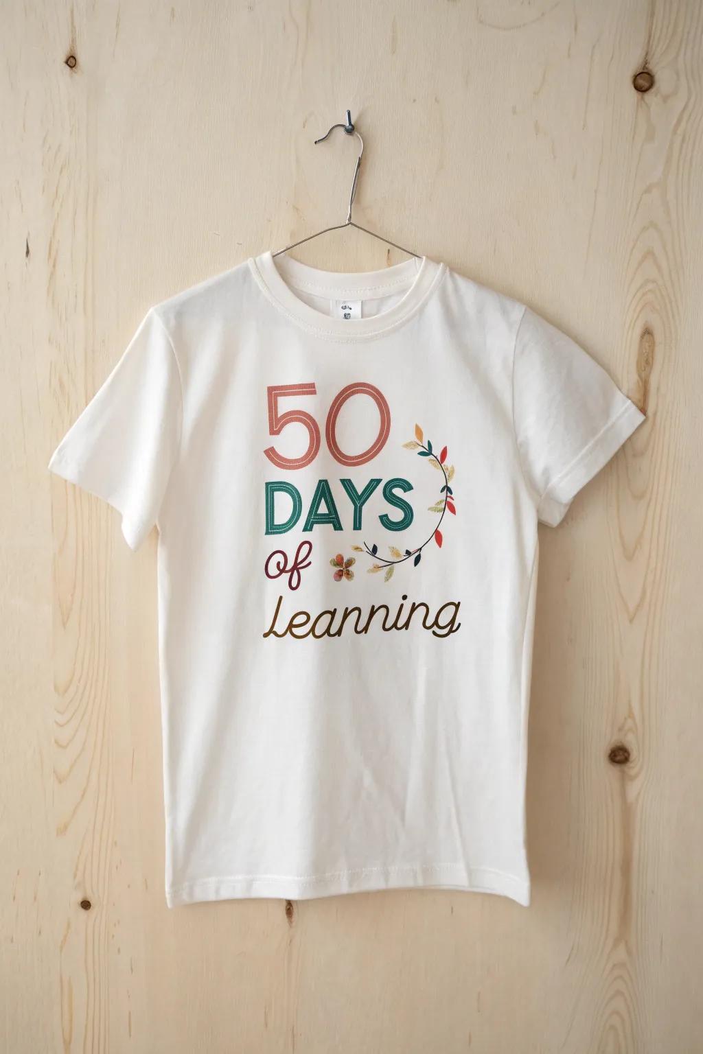 Celebrate learning with style: A playful typography mix for your 50-day milestone.