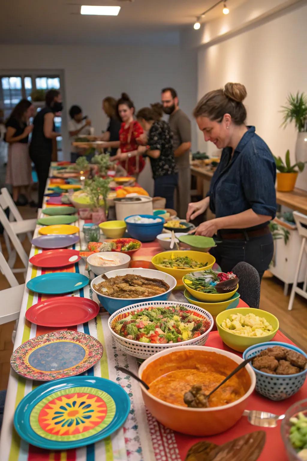 Celebrate with a communal potluck dinner.