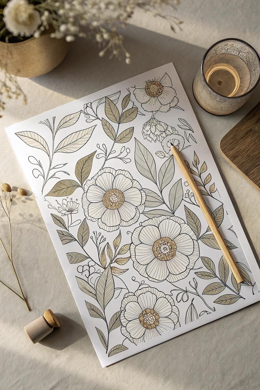 Unleash your creativity with these enchanting floral coloring pages, where every petal tells a story.