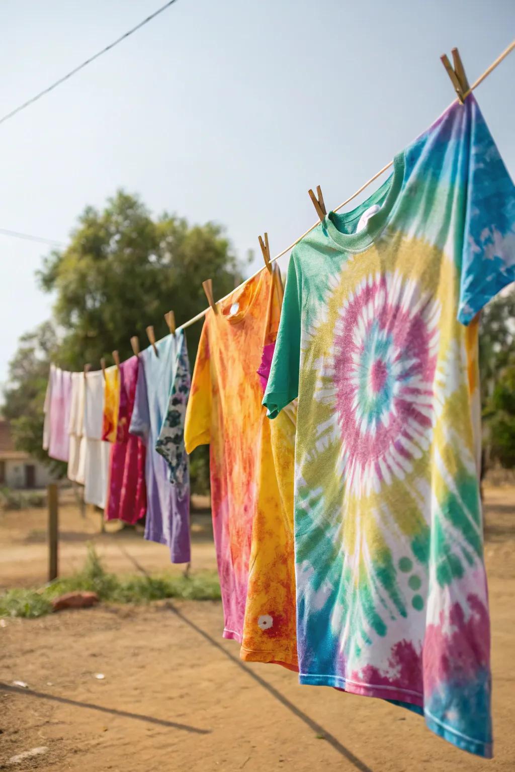 Express yourself with vibrant tie-dye t-shirts.