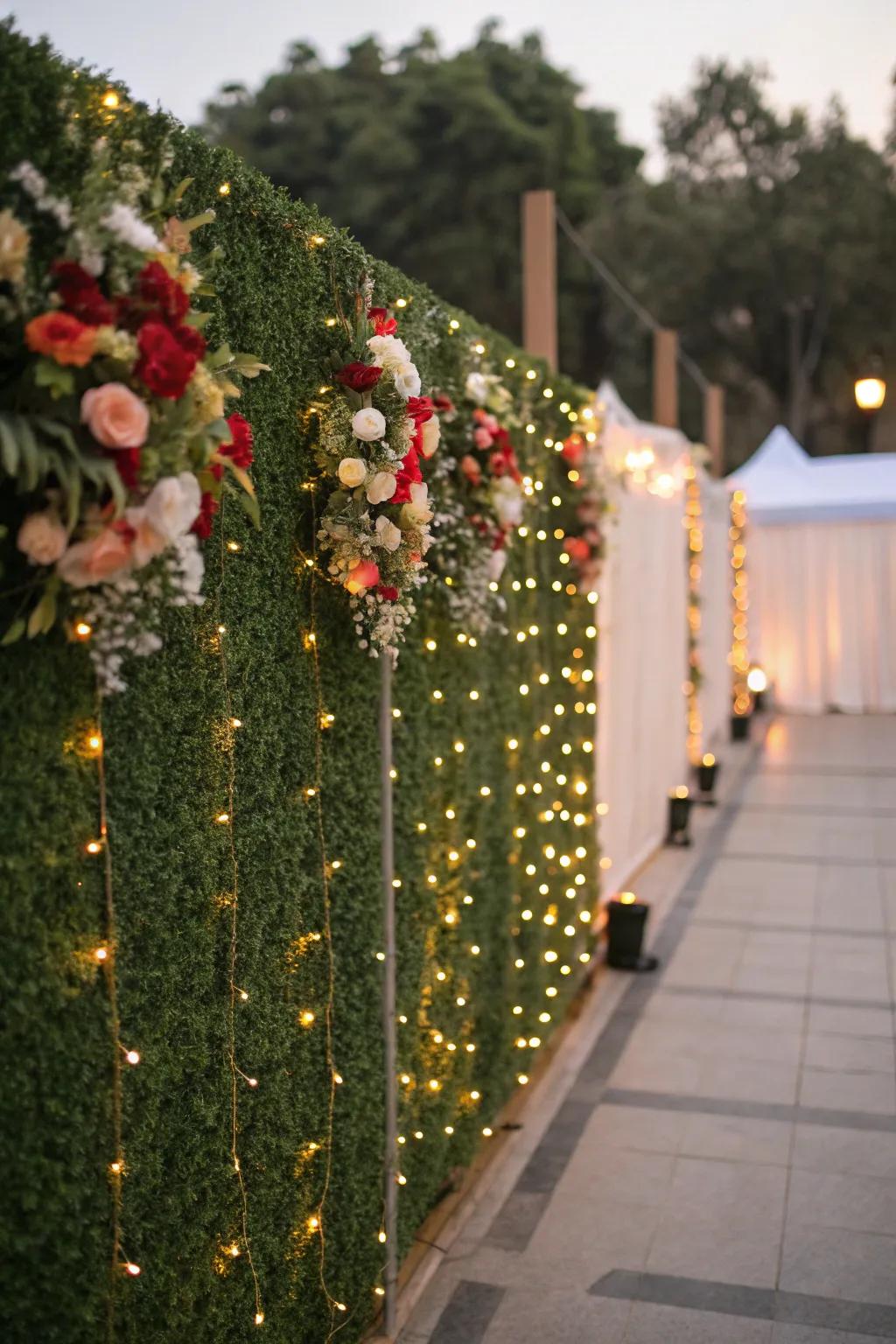 Adapt your decor to the seasons with versatile artificial hedge walls.