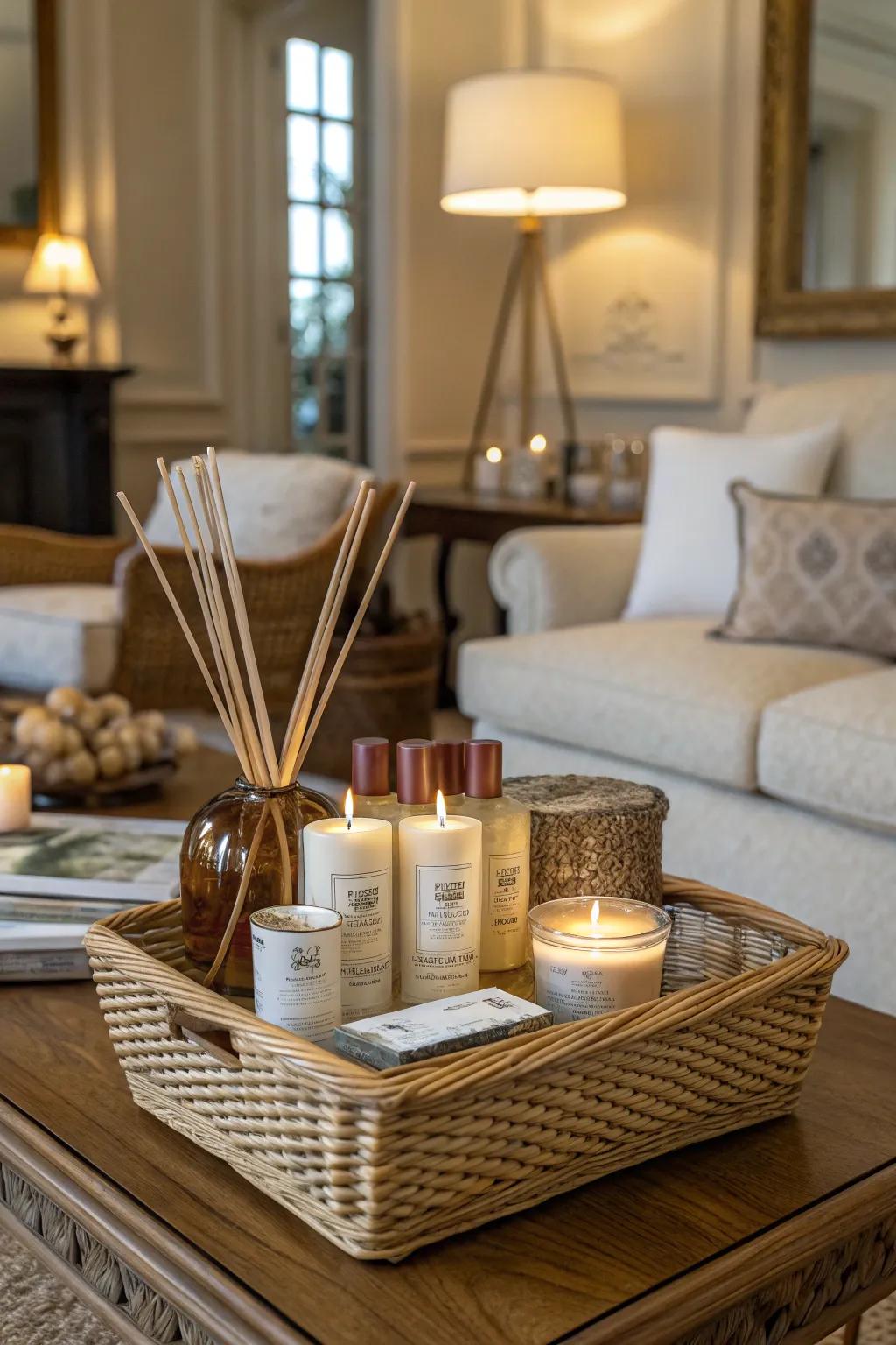 Elevate your home with this luxury home fragrance basket.