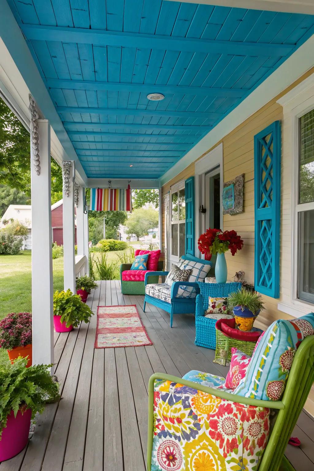 Painted roofs add personality and vibrancy.